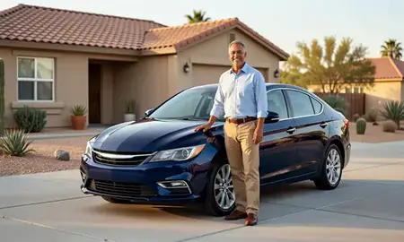 Customer with their delivered car in Surprise, Arizona, United States