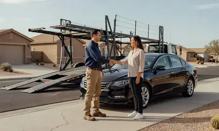 Vehicle owner beside their delivered car in Surprise, Arizona, United States