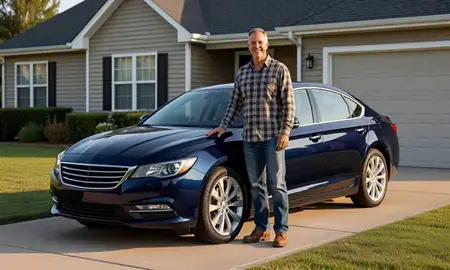 Customer with their delivered car in Arkansas, United States