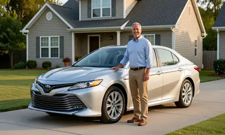 Customer with their delivered car in Bella Vista, Arkansas, United States