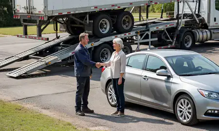 Vehicle owner beside their delivered car in Bella Vista, Arkansas, United States