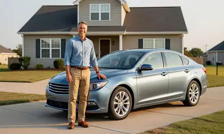 Customer with their delivered car in Benton, Arkansas, United States