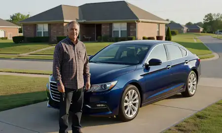 Car delivered to a driveway in Benton, Arkansas, United States