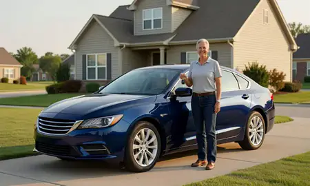Car delivered to a driveway in Bentonville, Arkansas, United States