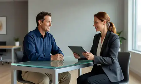 Customer discussing car shipping options in Bentonville, Arkansas, United States