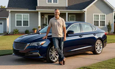 Customer with their delivered car in Bryant, Arkansas, United States