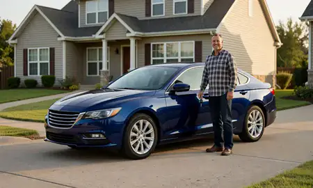 Car delivered to a driveway in Cabot, Arkansas, United States