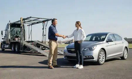 Vehicle owner beside their delivered car in Cabot, Arkansas, United States