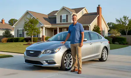 Customer with their delivered car in Conway, Arkansas, United States