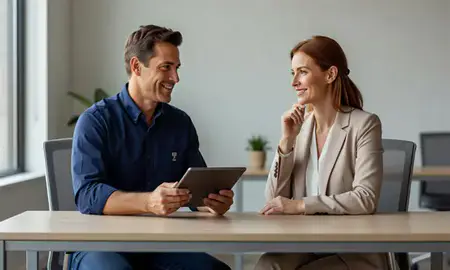 Customer discussing car shipping options in Fayetteville, Arkansas, United States