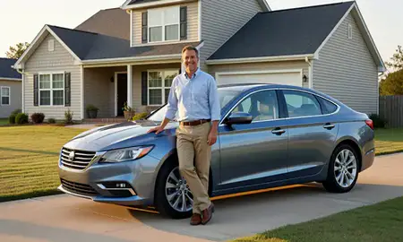 Customer with their delivered car in Jonesboro, Arkansas, United States
