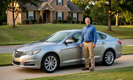 Car delivered to a driveway in Maumelle, Arkansas, United States