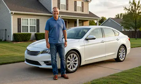 Customer with their delivered car in Paragould, Arkansas, United States