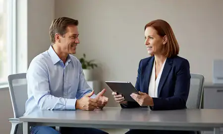 Customer discussing car shipping options in Searcy, Arkansas, United States