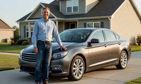 Customer with their delivered car in Sherwood, Arkansas, United States