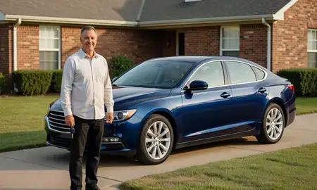 Car delivered to a driveway in Sherwood, Arkansas, United States