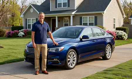 Customer with their delivered car in Springdale, Arkansas, United States