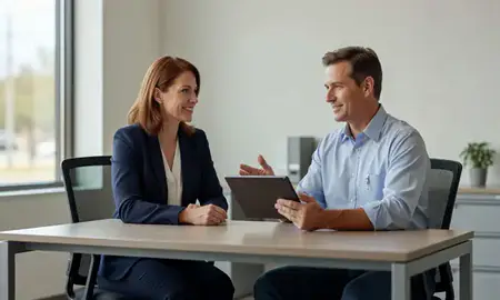 Customer discussing car shipping options in Texarkana, Arkansas, United States