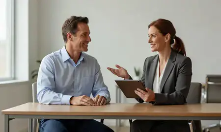 Customer discussing car shipping options in Van Buren, Arkansas, United States