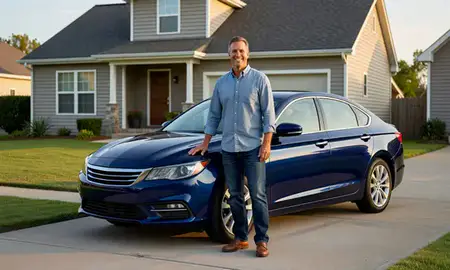 Customer with their delivered car in West Memphis, Arkansas, United States