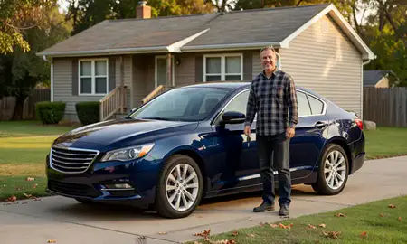 Car delivered to a driveway in West Memphis, Arkansas, United States