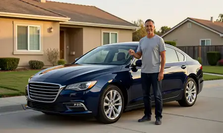 Car delivered to a driveway in Concord, California, United States