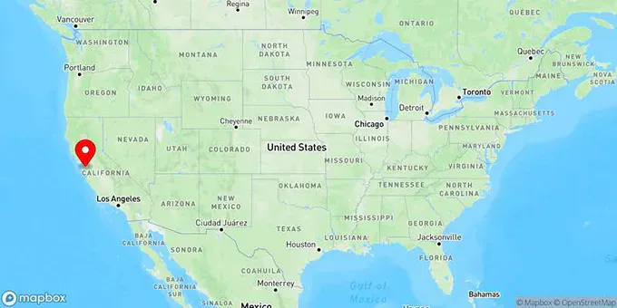 Map of Fremont, California, United States