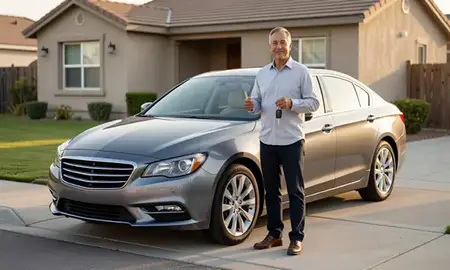 Car delivered to a driveway in Irvine, California, United States