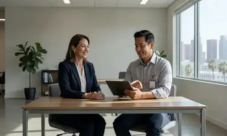 Customer discussing car shipping options in Los Angeles, California, United States