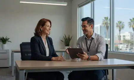 Customer discussing car shipping options in San Diego, California, United States
