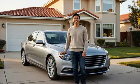 Customer with their delivered car in San Francisco, California, United States