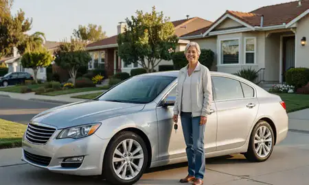 Car delivered to a driveway in San Francisco, California, United States
