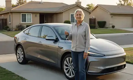 Car delivered to a driveway in San Jose, California, United States