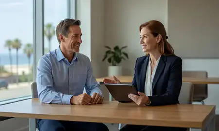 Customer discussing car shipping options in Santa Barbara, California, United States