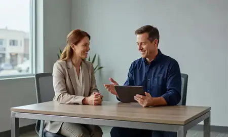 Customer discussing car shipping options in Stockton, California, United States