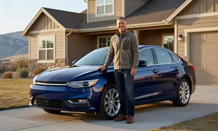 Customer with their delivered car in Colorado, United States