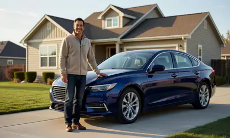 Customer with their delivered car in Arvada, Colorado, United States