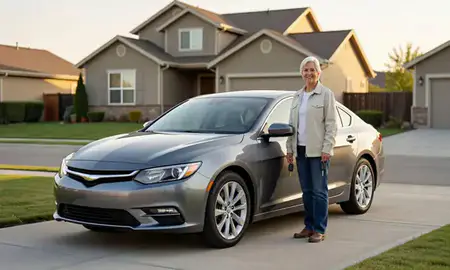 Car delivered to a driveway in Aurora, Colorado, United States