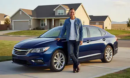 Customer with their delivered car in Brighton, Colorado, United States