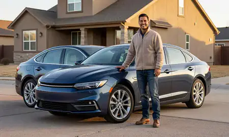 Customer with their delivered car in Colorado Springs, Colorado, United States