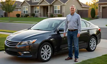 Car delivered to a driveway in Commerce City, Colorado, United States
