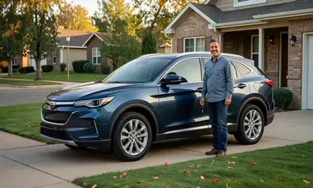 Car delivered to a driveway in Denver, Colorado, United States