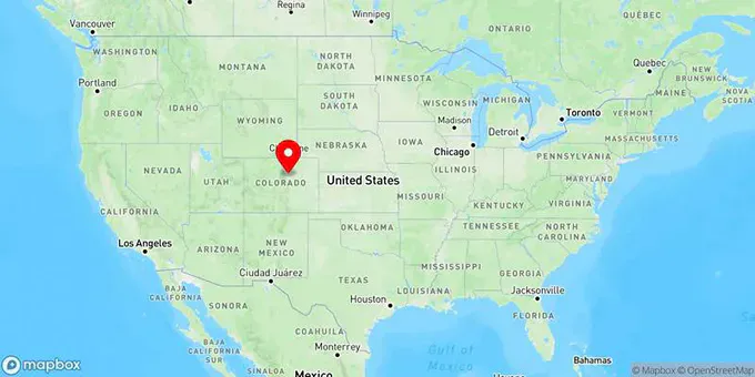 Map of Denver, Colorado, United States