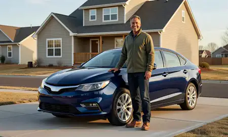 Customer with their delivered car in Englewood, Colorado, United States
