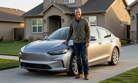 Customer with their delivered car in Fort Collins, Colorado, United States