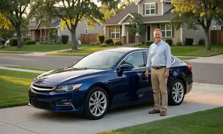 Car delivered to a driveway in Fort Collins, Colorado, United States