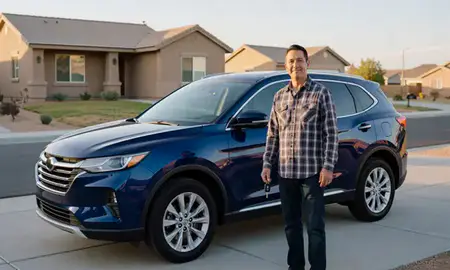 Car delivered to a driveway in Grand Junction, Colorado, United States