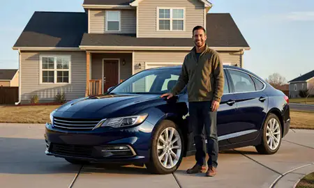 Customer with their delivered car in Lafayette, Colorado, United States