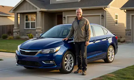 Customer with their delivered car in Longmont, Colorado, United States