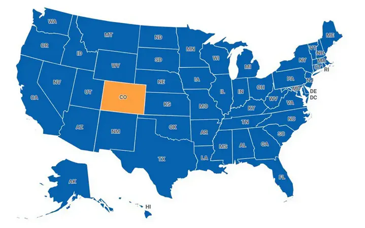 Map of Colorado, United States
